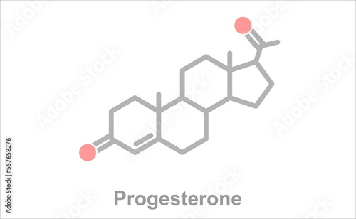Simplified formula icon of progesterone. photo