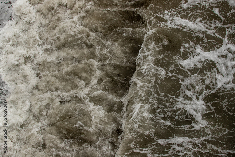 Strong foamy sea wave on the shore. Strong foamy sea wave on the shore.