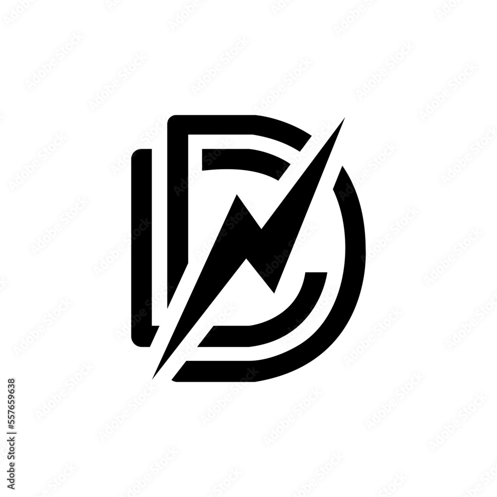 Letter DC or CD logo with Lightning icon, letter combination Power Energy Logo design. Letter DC or CD logo with Lightning icon, letter combination Power Energy Logo design.