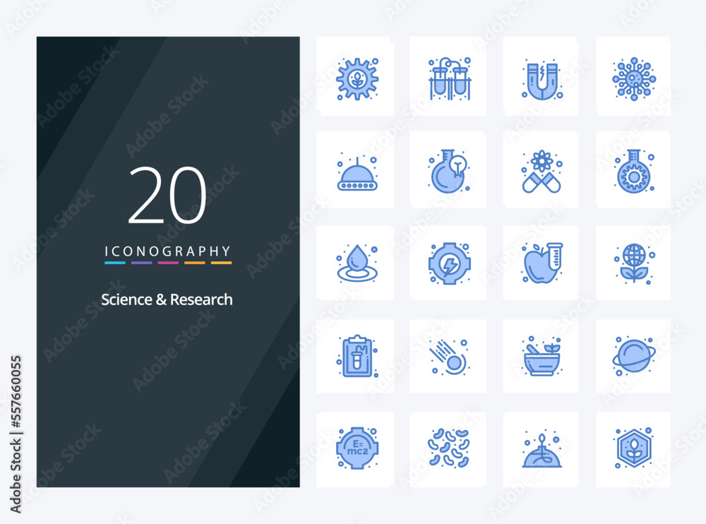 20 Science Blue Color icon for presentation. Vector icons illustration