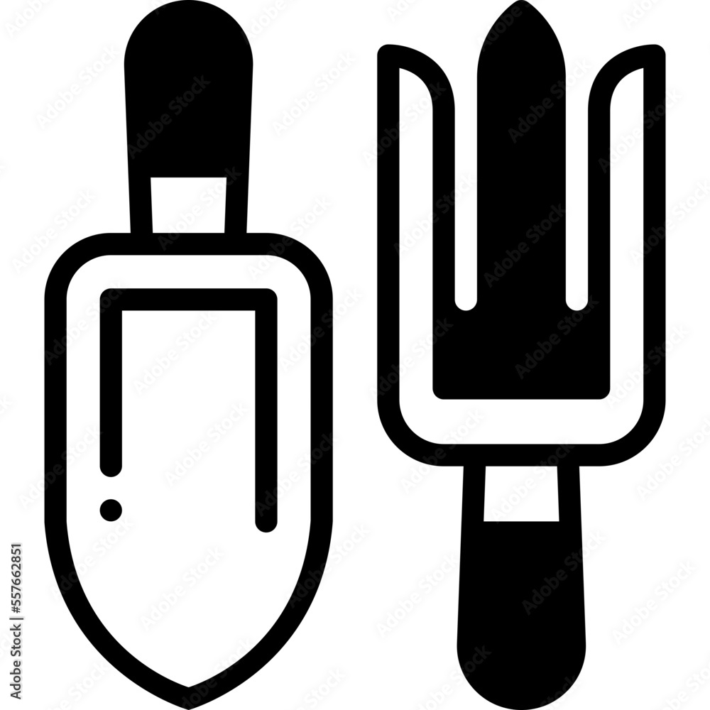 gardening tool solid line icon gardening tool solid line icon