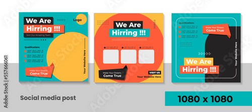 flat design we are hiring template