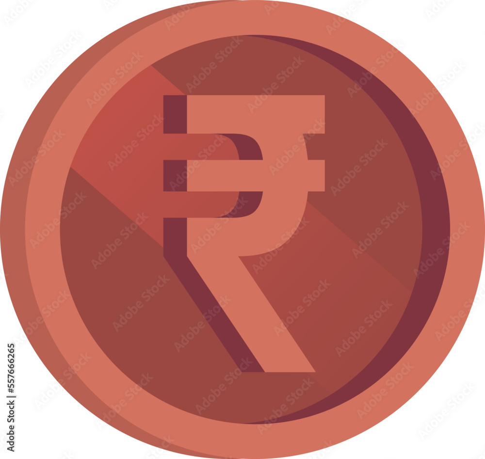 Shiny India Rupee Bronze Coin Vector Illustration Shiny India Rupee Bronze Coin Vector Illustration