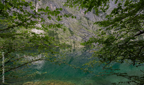 The Obersee lake  in the extreme southeast Berchtesgadener Land district of the German state of Bavaria  near the Austrian border