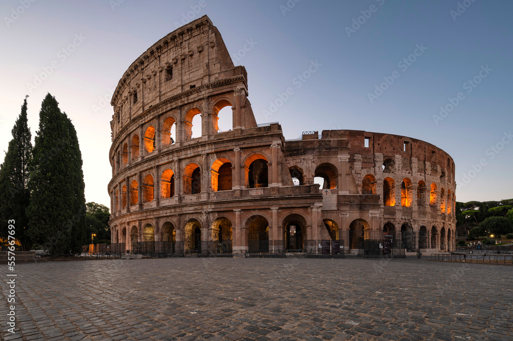 Roman Colosseum before sunrise, Rome, Italy