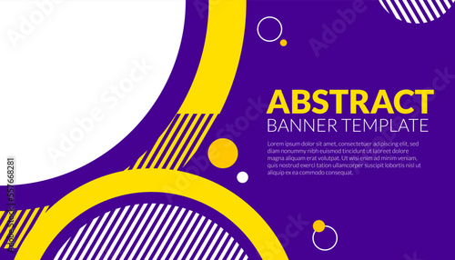 Abstract banner background vector illustration with circle purple blue and yellow color combination and copy space for advertising or backdrop