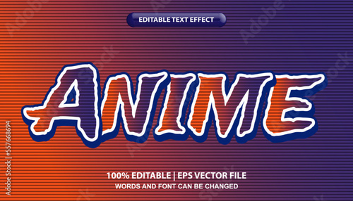 Anime text, editable text effect, japanese anime titele font style photo