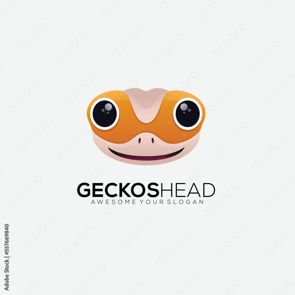 geckos head design logo gradient color template