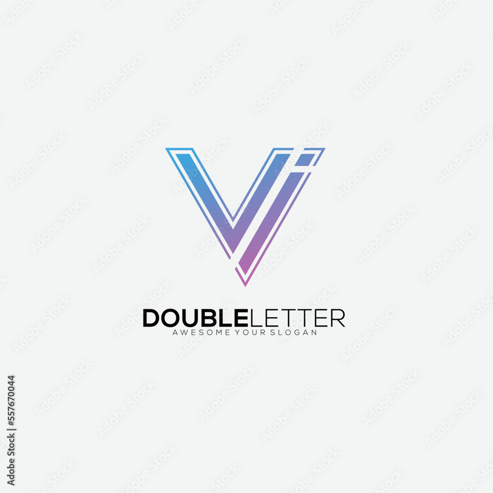 letter vi design logo gradient color icon letter vi design logo gradient color icon