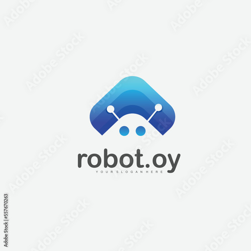 robot design icon logo gradient color