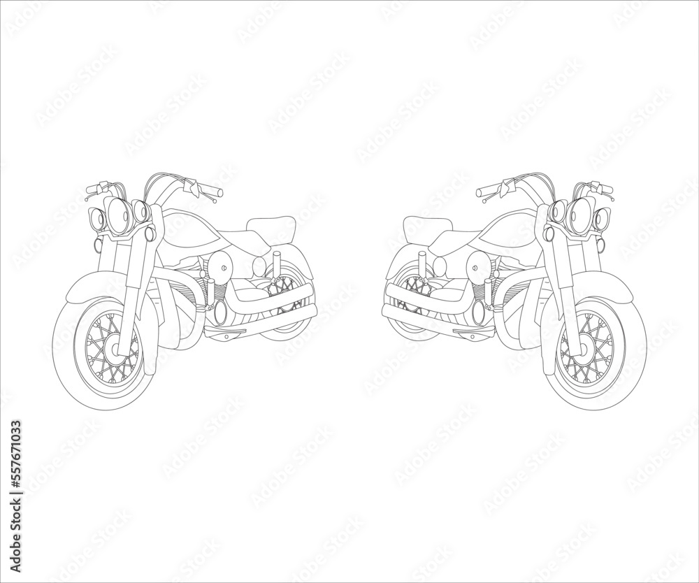 Naklejka premium super motorbike illustration icon collection. vector doodle.
