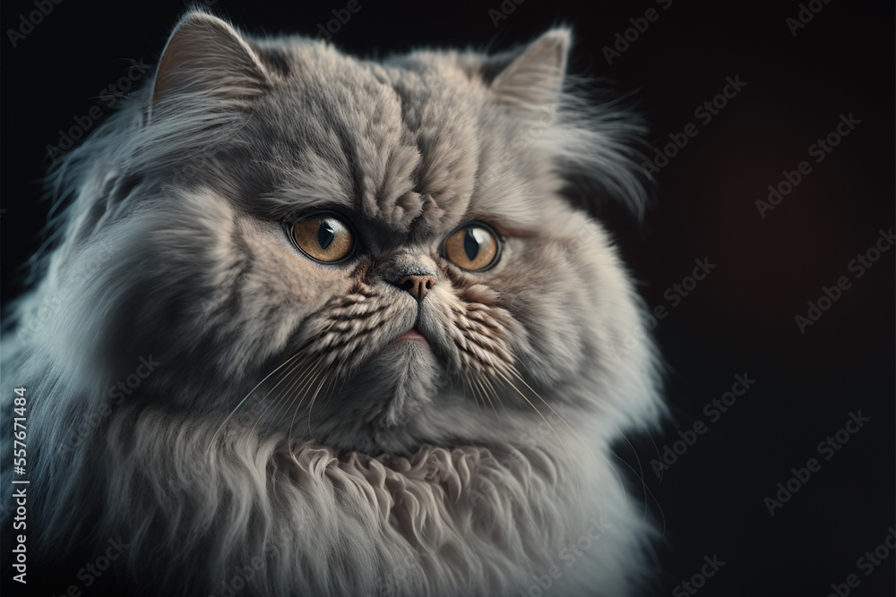annoyed Persian cat portrait, Generative AI