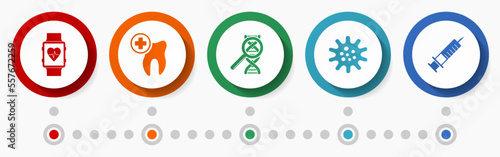 Healthcare vector icon set, medicine flat design medicine buttons, medical infographic template