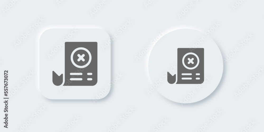 Failed transaction solid icon in neomorphic design style. Error signs vector illustration. Failed transaction solid icon in neomorphic design style. Error signs vector illustration.