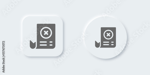 Failed transaction solid icon in neomorphic design style. Error signs vector illustration.