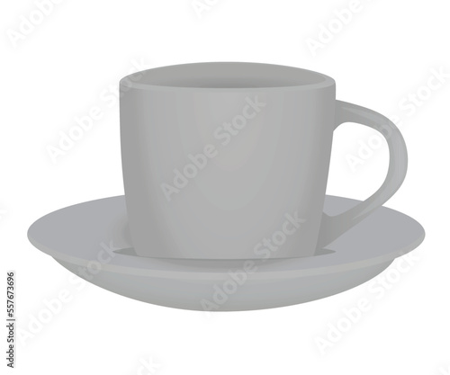 Grey mini cup on white background, vector