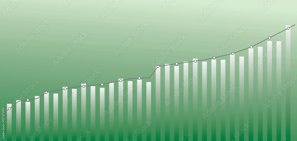 Green business graph. vector illustration Green business graph. vector illustration