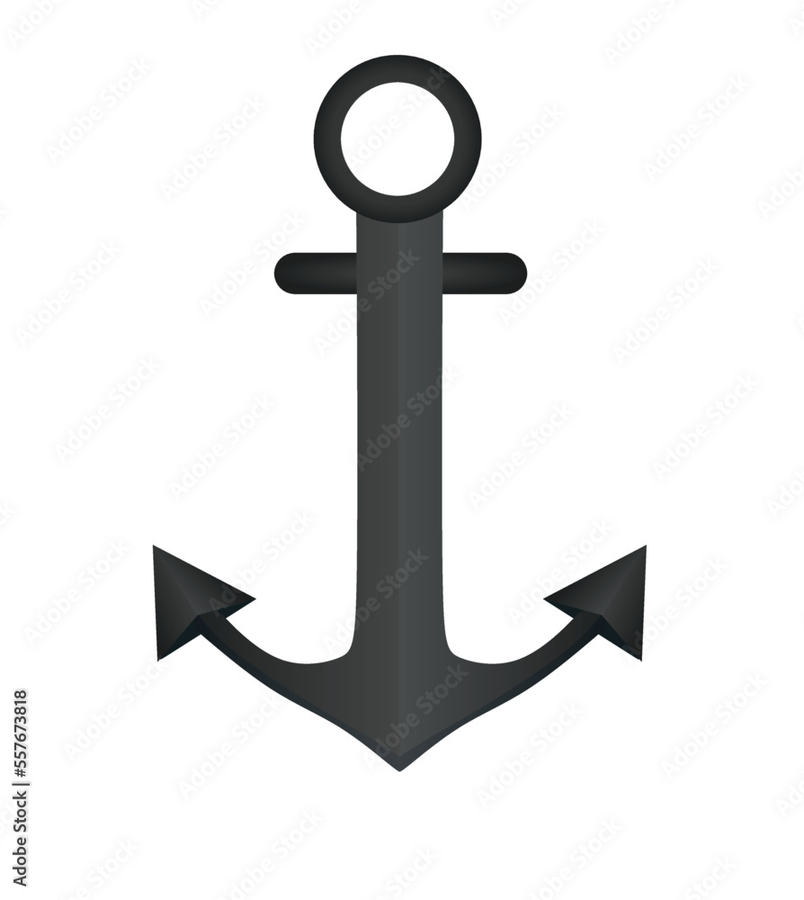 Grey anchor sign. vector illustration Grey anchor sign. vector illustration