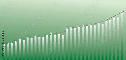 Green business graph. vector illustration