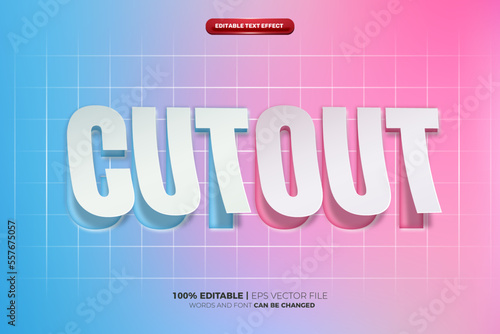 cutout paper note blue pink Editable text Effect Style