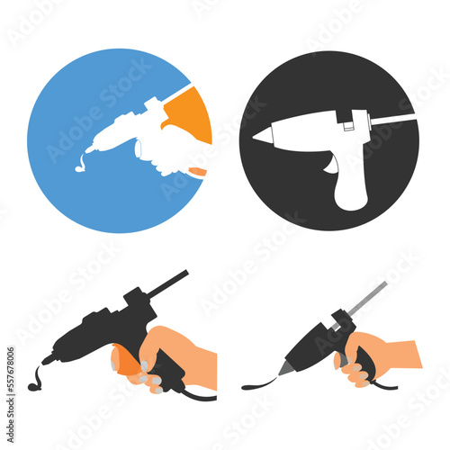 Glue gun vector icon