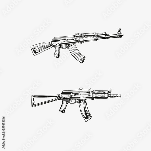 guns isolated on background vector illustration