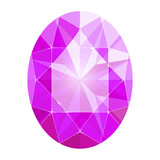 オーバルブリリアントカットの紫のジュエリーイラスト画像
