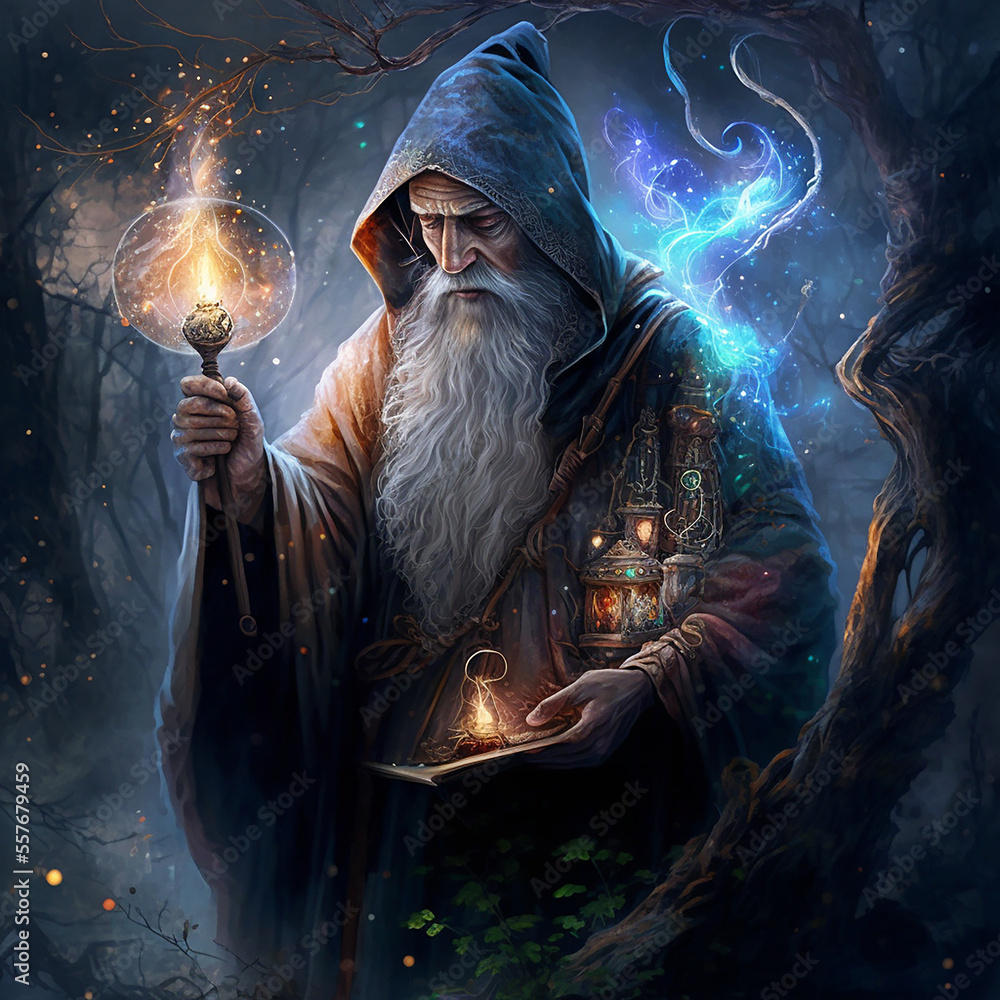 ภาพประกอบสต็อก Legendary wizard merlin. A magical and fantasy