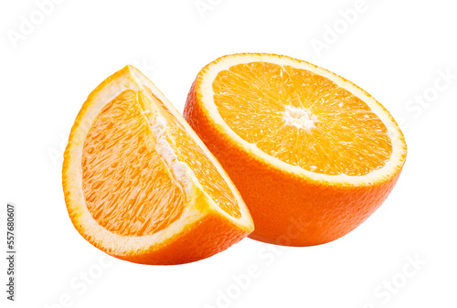 sliced orange isolated on transparent png