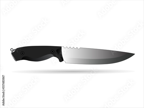 Kitchen knife - survival knife. Vector illustration isolated on white background