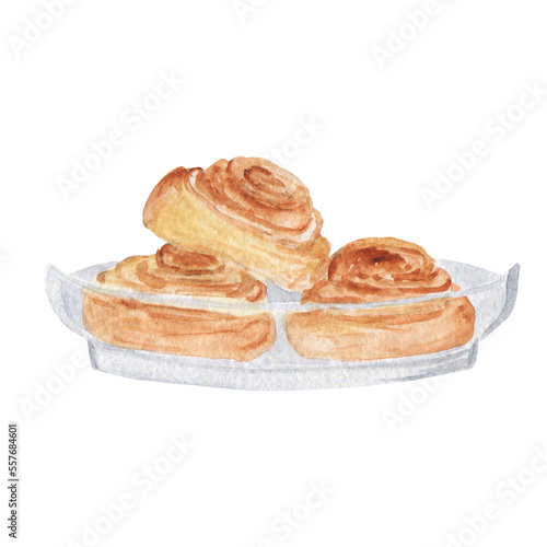 Japanese hokkaido cinnamon rolls. Hot delicious tanjong pastry. Traditional dish of East Asian cuisine. photo