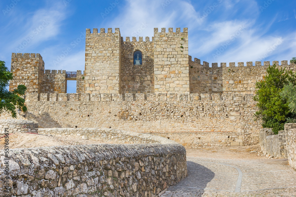 Historic medieval castle on top of the hill in Trujillo, Spain