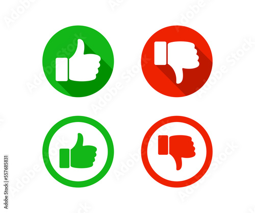 Modern Thumbs Up and Thumbs Down Icons Template photo