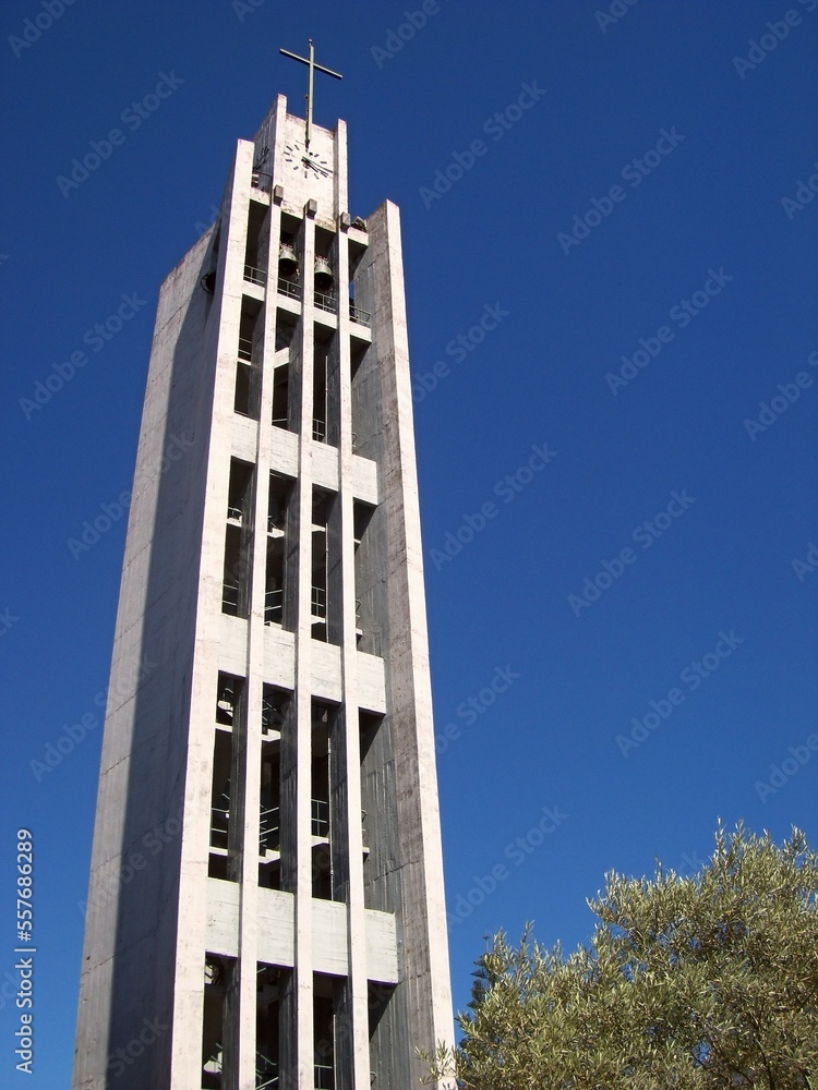 Modern church tower in Ermesinde, Porto - Portugal Modern church tower in Ermesinde, Porto - Portugal