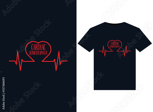 Cardiac Sonographer illustrations for print-ready T-Shirts design
