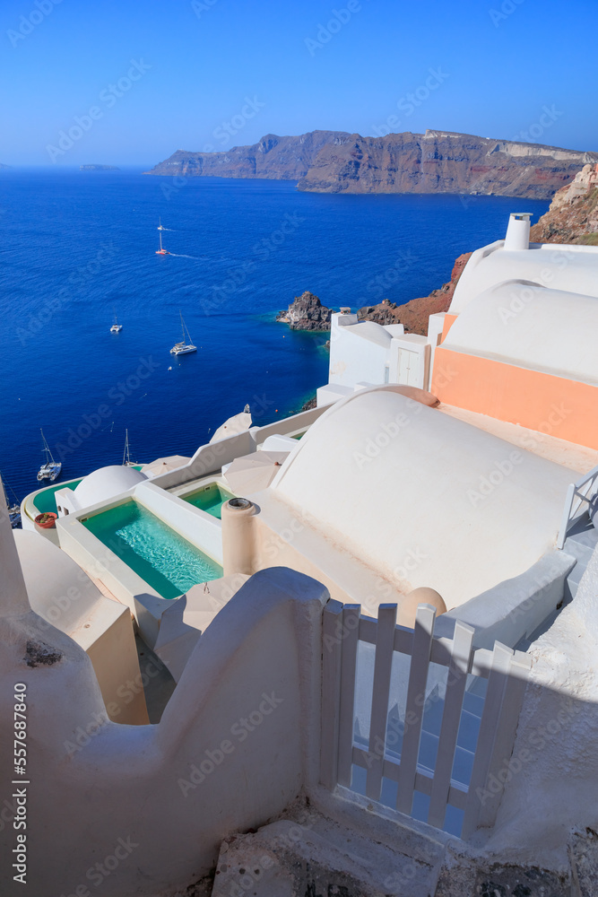Fototapeta premium Townscape of Oia in Santorini Island, Greece.