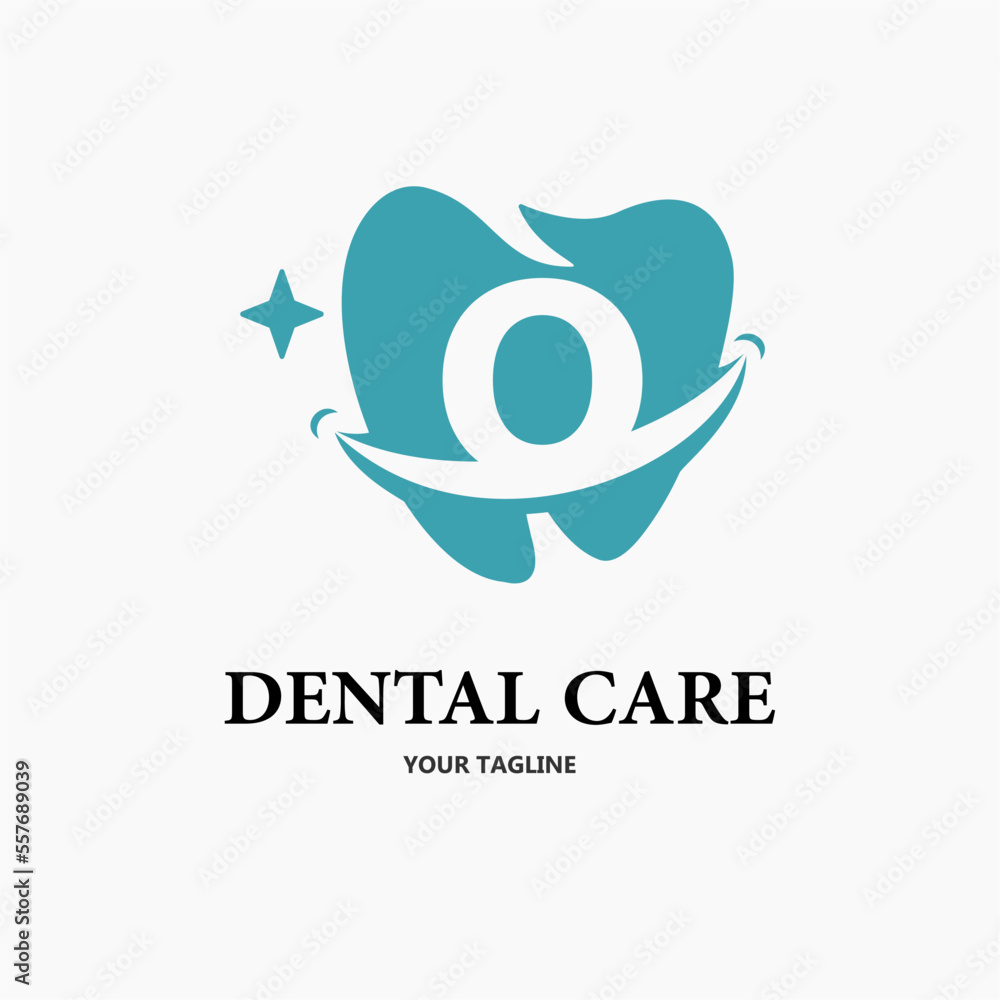Initial Letter o with Tooth and Smile Icon for Dental Health Care and Dental Clinic, Dentistry Business Logo Idea Template Initial Letter o with Tooth and Smile Icon for Dental Health Care and Dental Clinic, Dentistry Business Logo Idea Template