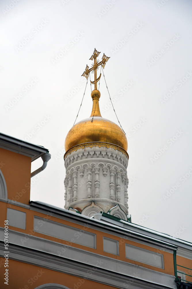 Moscow Kremlin architecture, popular landmark. Ivan Great Bell tower.