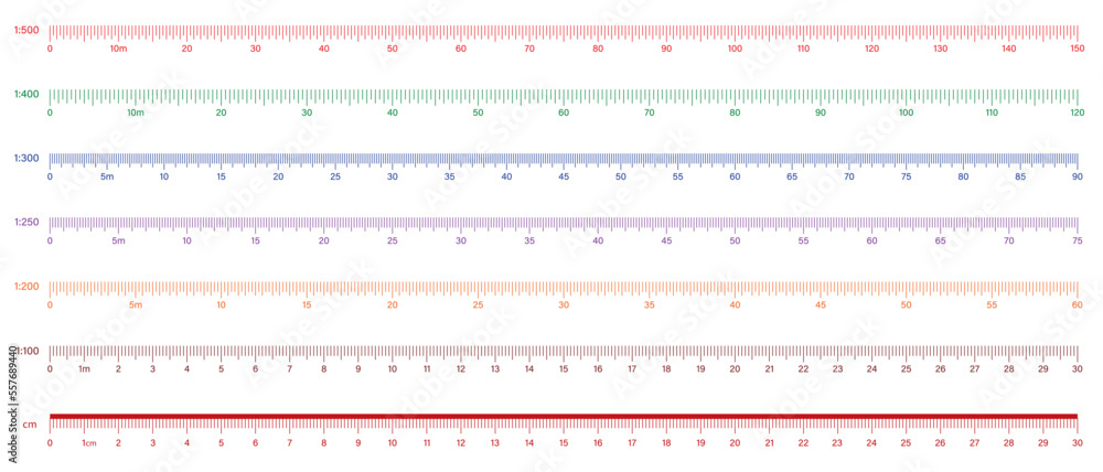 Architect's Scale Rulers 1:100 - 1:200 - 1:250 - 1:300 - 1:400 - 1:500 Architect's Scale Rulers 1:100 - 1:200 - 1:250 - 1:300 - 1:400 - 1:500