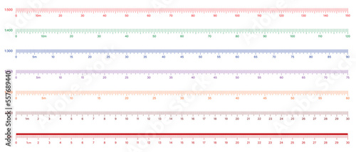 Architect's Scale Rulers 1:100 - 1:200 - 1:250 - 1:300 - 1:400 - 1:500