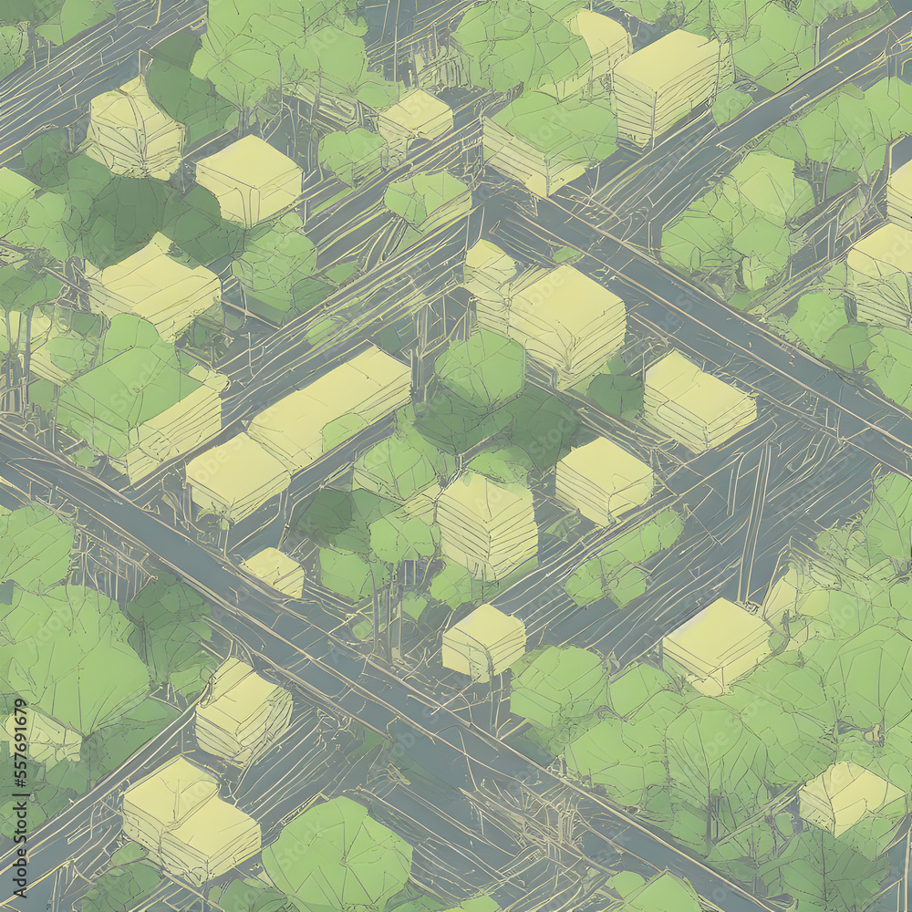 Fototapeta premium Natural environment Tokyo Japan geometric illustration 