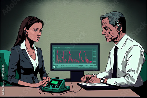 polygraph test, examination photo