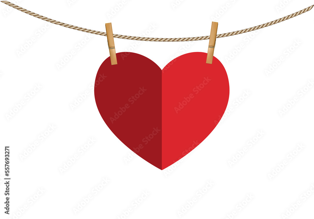 red heart shaped tag