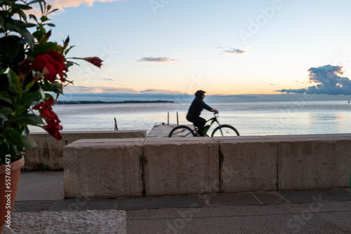 person riding a bike