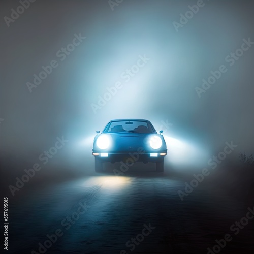 A mysterious car waits on a lonely road.  © ECrafts