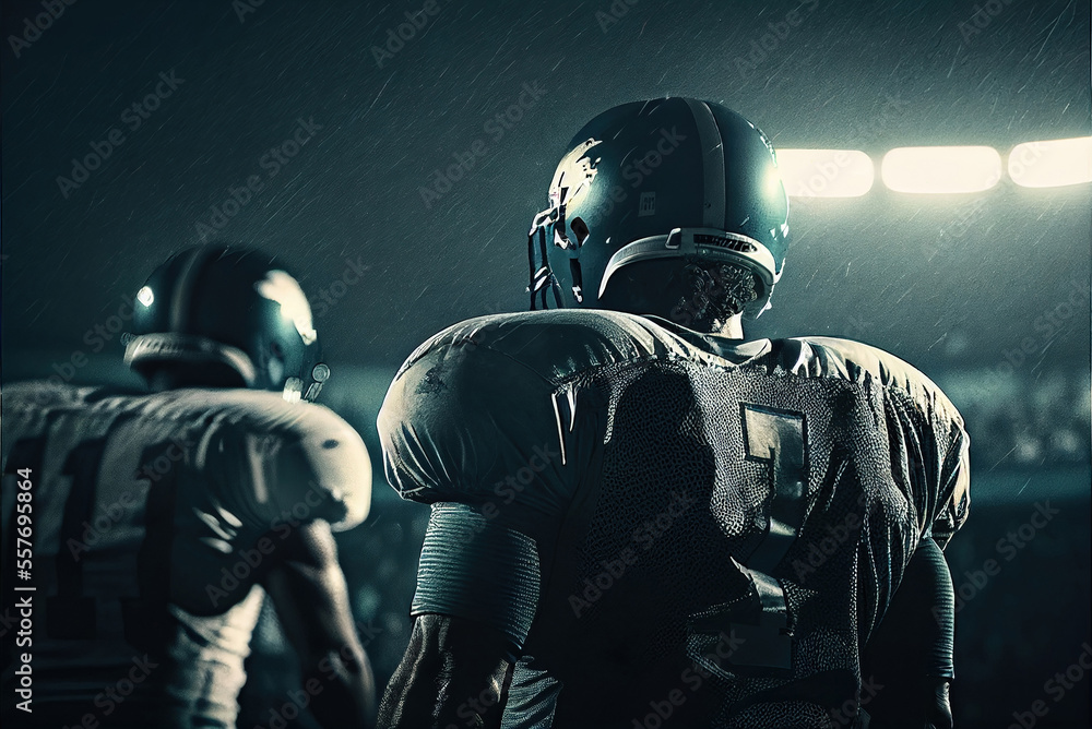 American football players in a super bowl game, generative ai