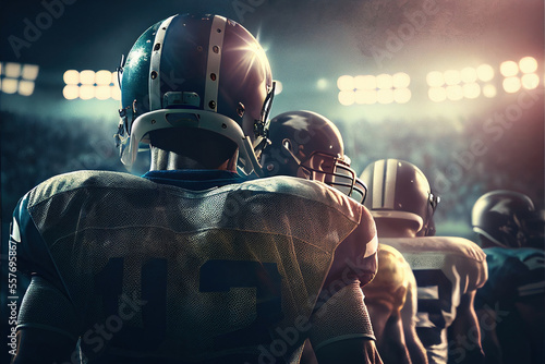 American football players in a super bowl game, generative ai