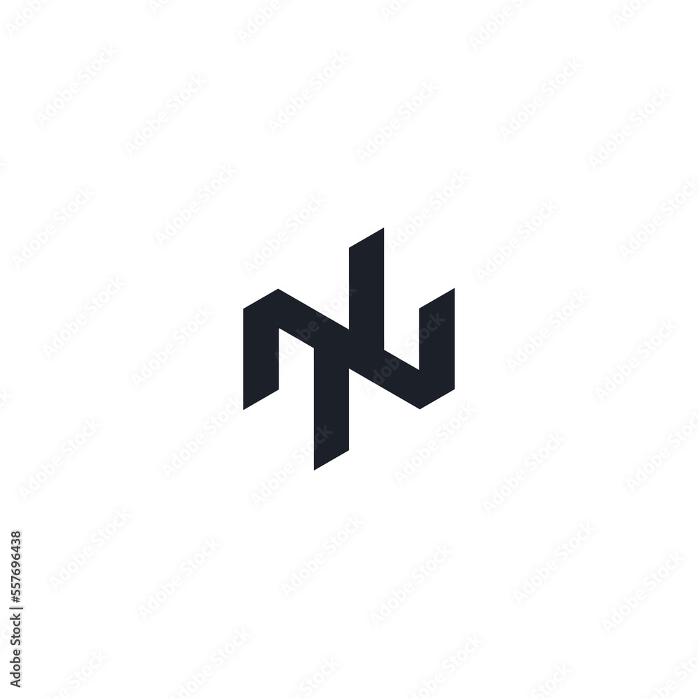 Fototapeta premium NN initial monogram vector icon illustration 