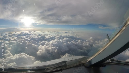 view of the sky from cockpit beautiful clouds photo