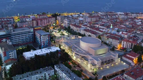 izmir goztepe drone view of the general city and houses photo
